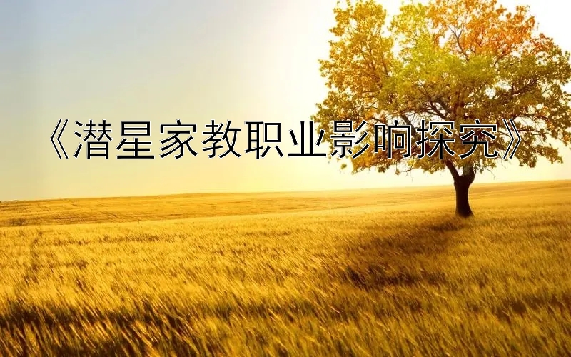 《潜星家教职业影响探究》